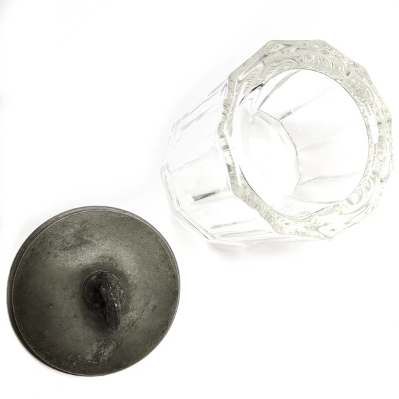 Vintage Condensed Milk Glass & Metal Container - Picture 2 of 6